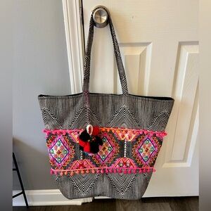 Colorful Geometric Boho Tote Bag